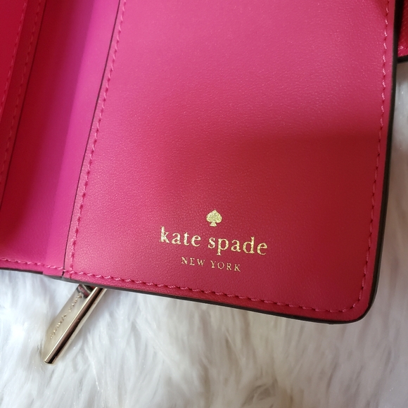 Kate Spade New York Staci Saffiano Leather Medium Wallet Deep Hibiscus NWT - Picture 14 of 16